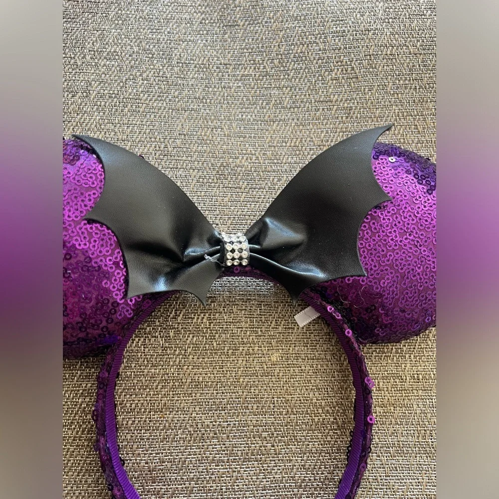 NEW Disney Maleficent Minnie Mouse Sequins Ears Headband